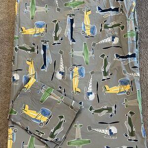 Pottery Barn Kids Aviation Themed Gray duvet and sham set. Excellent condition.